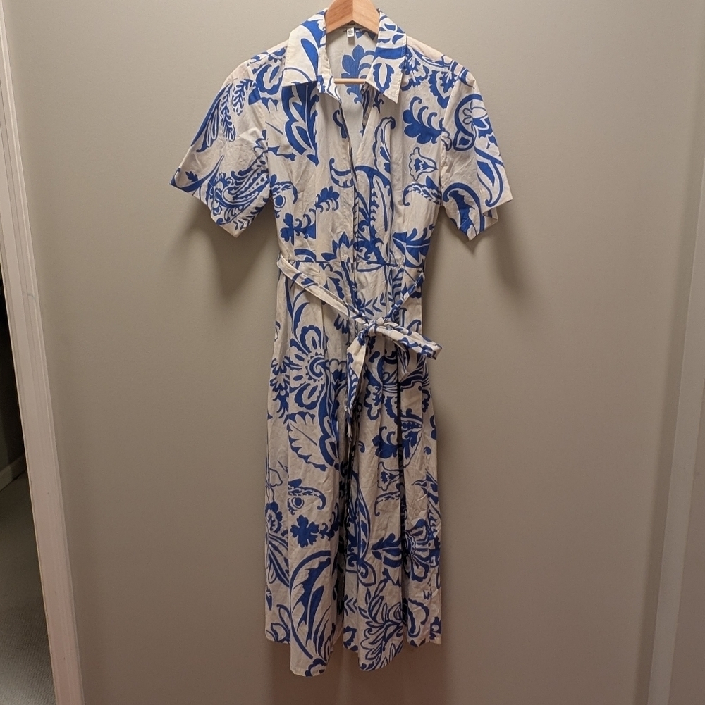 💙 Mavi Printed Blue Cotton Shirt Dress 💙Size Small - Picture 3 of 7